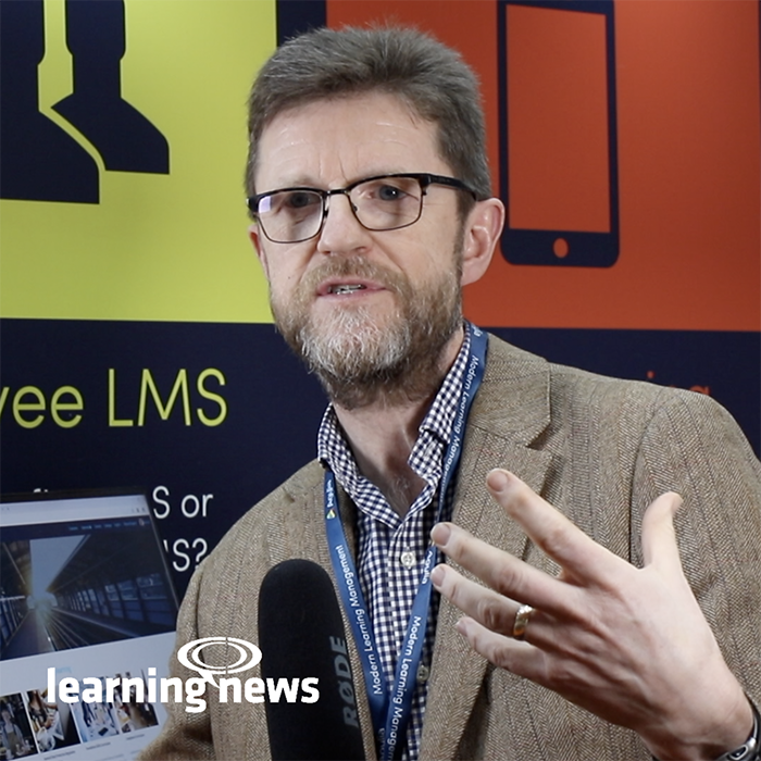 Alex Mackman, Technical Director, Agylia, talking to Learning News at LT2019